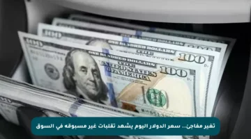 تغير مفاجئ.. سعر الدولار اليوم يشهد تقلبات غير مسبوقة في السوق